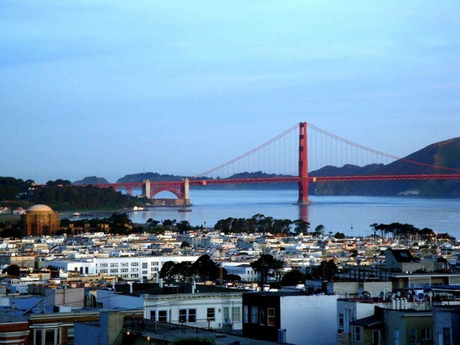 GG Bridge full span view + Palace of Fine Art - 1145 Green St
