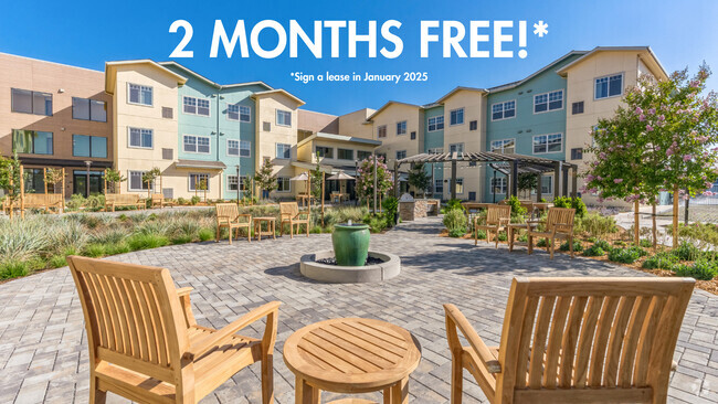 Two months FREE for January 2025 leases! - Morgan Hill Senior Housing - Specials