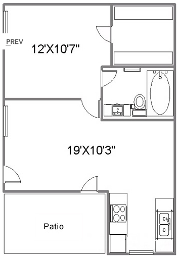 1HAB/1BA - Village Oaks