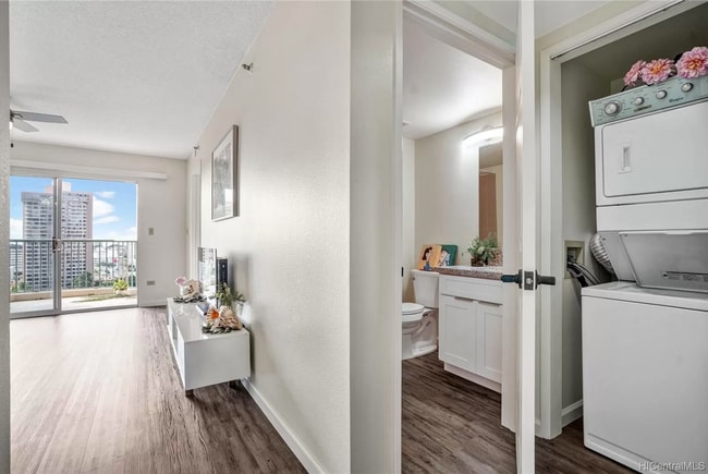 From Kitchen looking at living room and guest bathroom - 3054 Ala Poha Plz