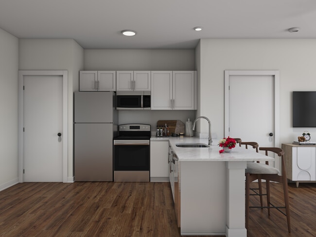 3BR, 2BA 2nd fl.- 1,110SF - Kitchen - Bishop Pond Apartments