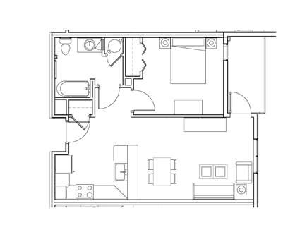 Plano de planta - Yale Station Senior Apartments