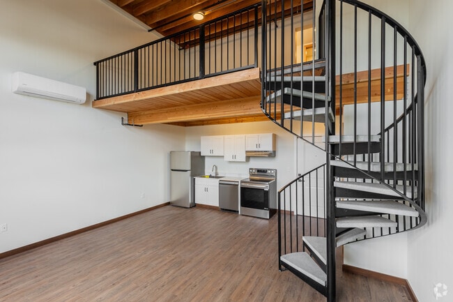1BR, 1BA - 647SF - Living RoomLiving Room - Atomic Orchard Experiment
