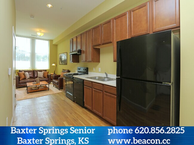 1 dormitorio con cocina - Baxter Springs Senior Residences