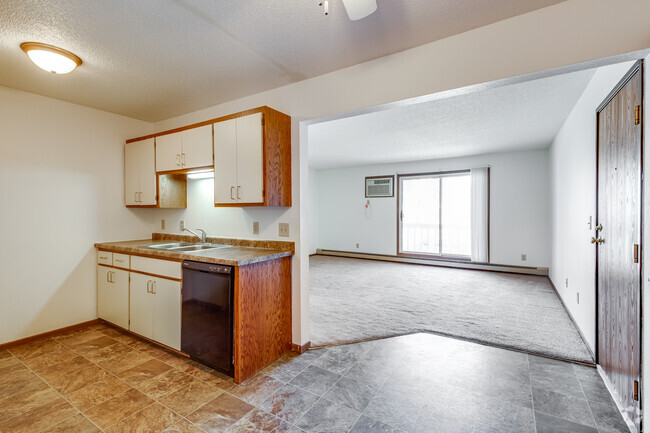 2BR, 1BA - 980SF - Kitchen and Living Room - Covington Place Apartments