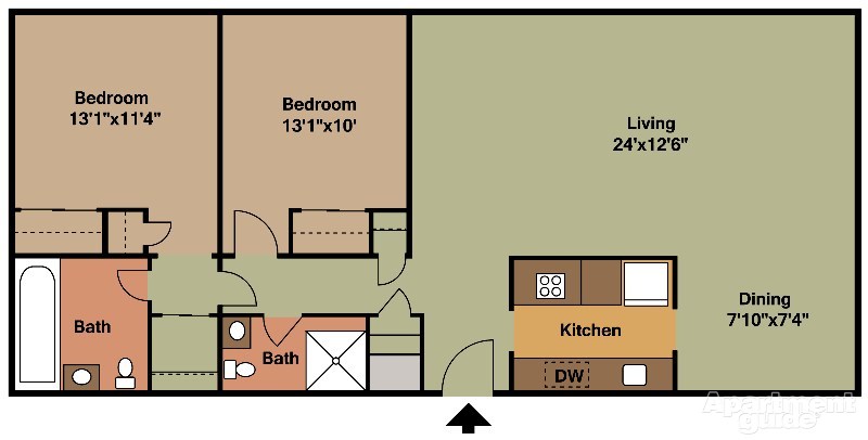 Waldorf Towers Apartments – Two bedroom/two bath