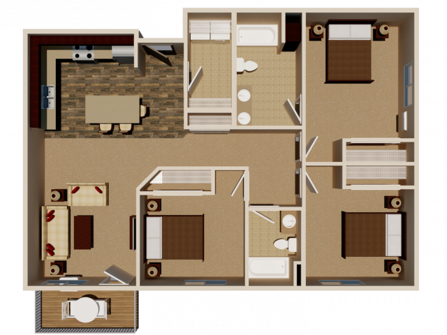 Plano de planta - Rivers Bend Apartment Homes
