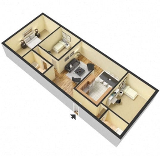 Executive Towers and Gardens – Three Bedroom (Gardens)