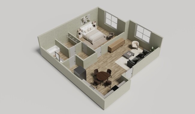 Renderización de 1 dormitorio - Platform Cairo