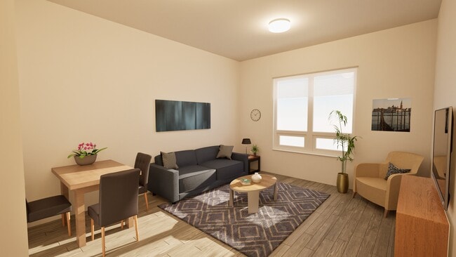 Unidad modelo de un dormitorio, sala de estar - The Avenue at Greenmont