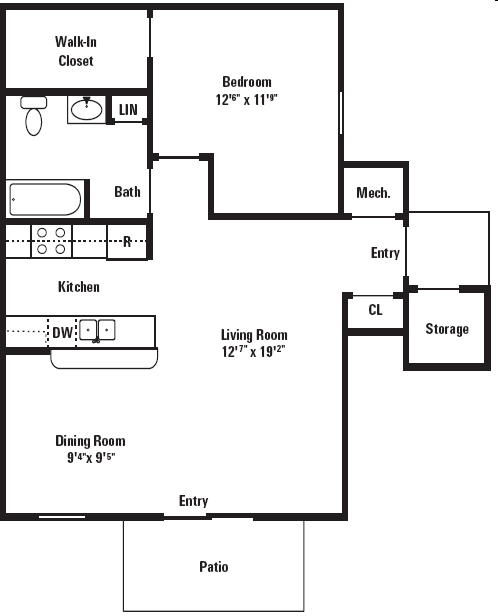 1HAB/1BA - Sharp Road Apartments