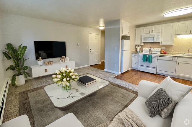 2 BR, 1 BA - Living Room - The Stapleton Apartments