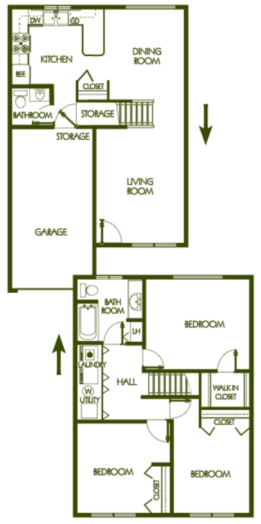 3HAB/1,5BA - East Creek Carriage Homes