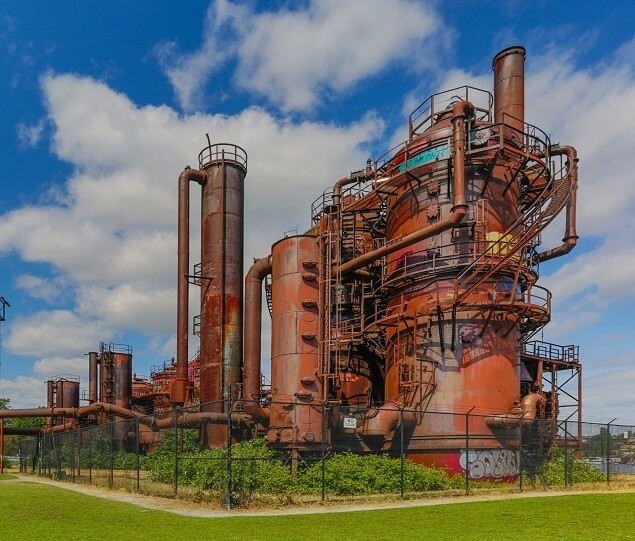 Historic Gas Works Park is the former site of the Seattle Gas Light Company