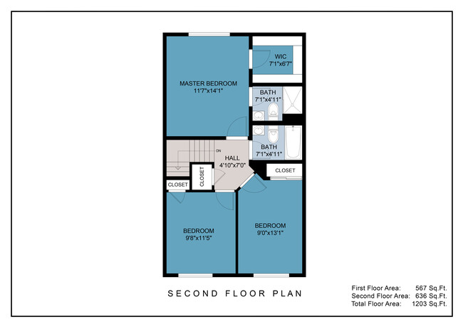 3 BD 2 BA (1205 SQ FT) - Village Square Townhomes