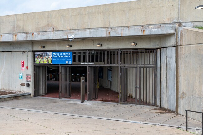 The Greenbelt Metro stop on the green line.