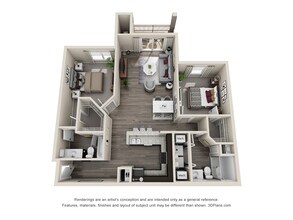 Manhattan Two Bedroom Floor Plan - Brookridge Heights Apartments