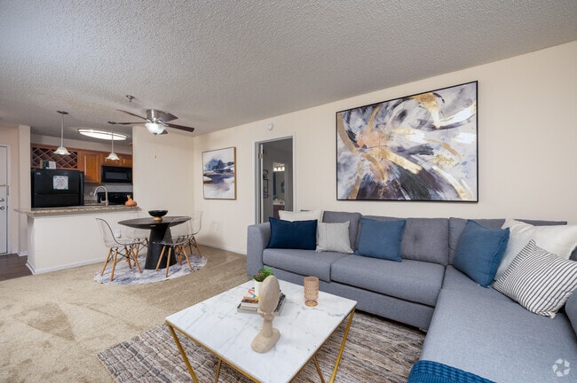 2BR, 2BA - 973SF - Living Room - Canal Square