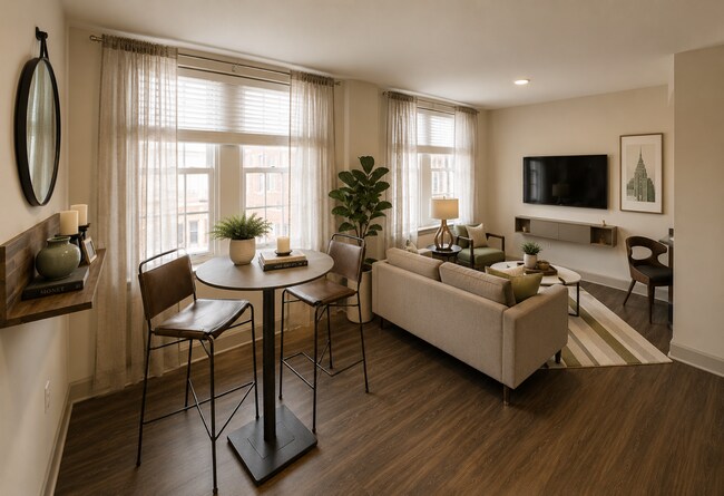Sala de estar modelo - The Carling Apartments