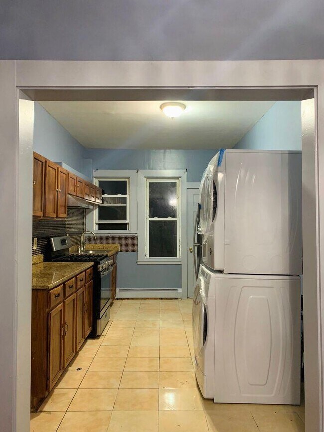 Kitchen with NEW Laundry units - 20 Lewis Ave