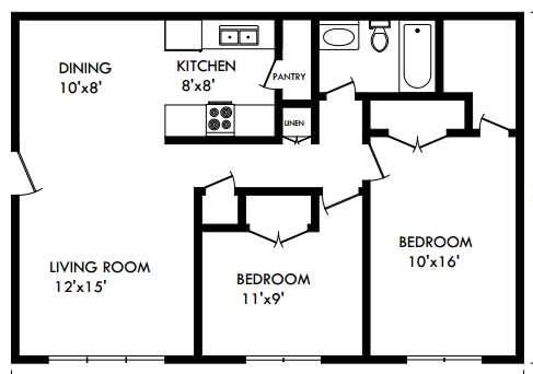 2HAB/1BA - Canyon Creek Apartments