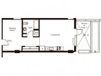 Open 1 Bed (595 sq ft - 721 sq ft)