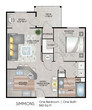 Simmons - One Bedroom - 842 sq ft