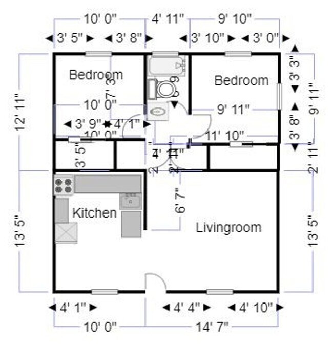 Building Photo - Two Bedroom, One Bath Apartment