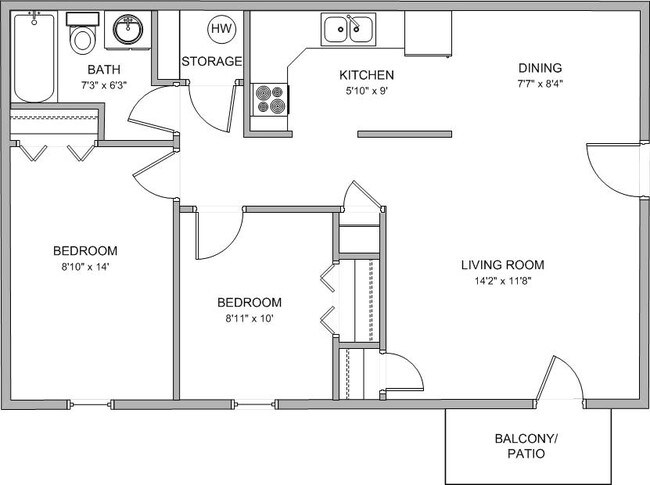2BR/1BA - Callaway Villa