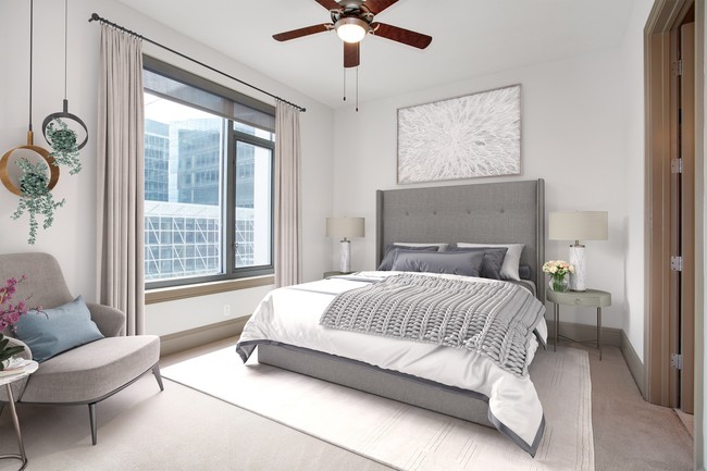 Large Bedroom with Ceiling Fan - The Ashton at Judiciary Square