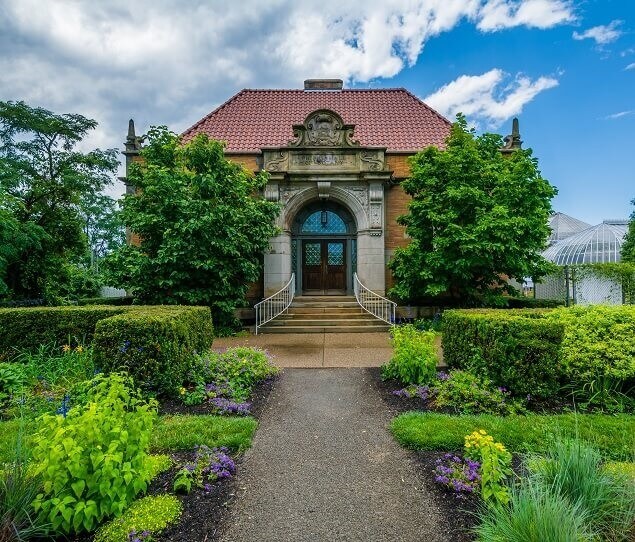 The Phipps Conservatory is located in nearby Schenley Park