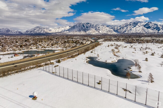 Scenic view of the frozen ponds at Murray Parkway Golf Course.