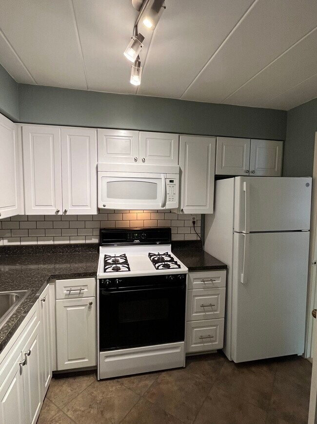 Kitchen equipped with dishwasher, gas stove and oven, microwave, and refrigerator - 5 Bayard Rd