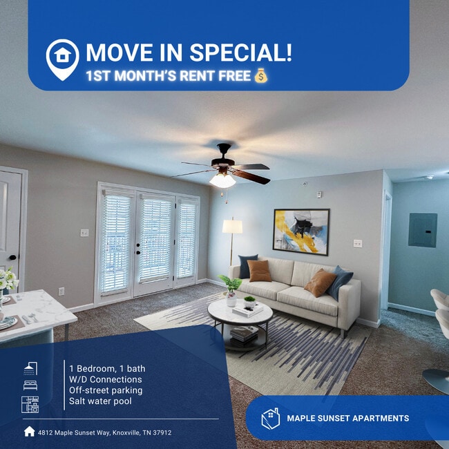 1BR/1BA 1st Full Month's Rent Free - Maple Sunset Apartment Homes