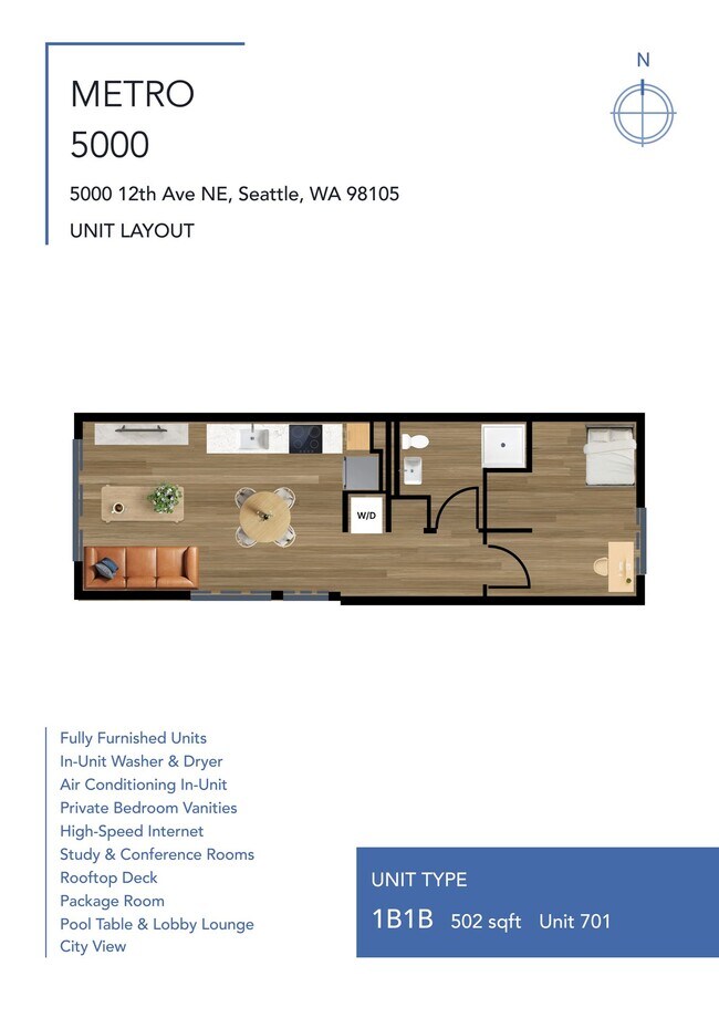 Foto del edificio - Metro 5000 Apartments | Furnished Student Housing in Seattle U-District Near University of Washin...