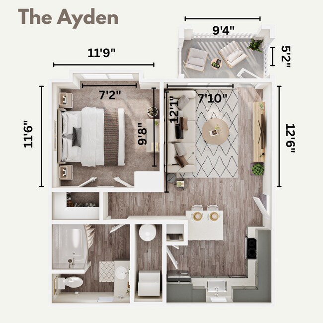 Dimensiones de Ayden - Creek Mill Apartments