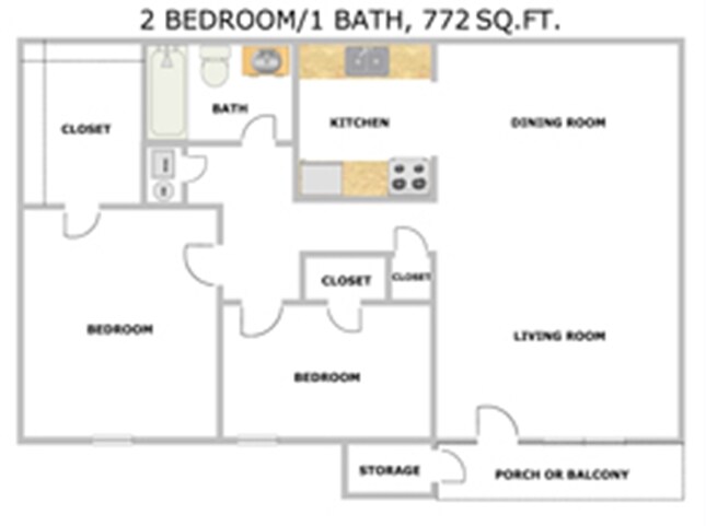 Plano de planta - Oakwood Apartments