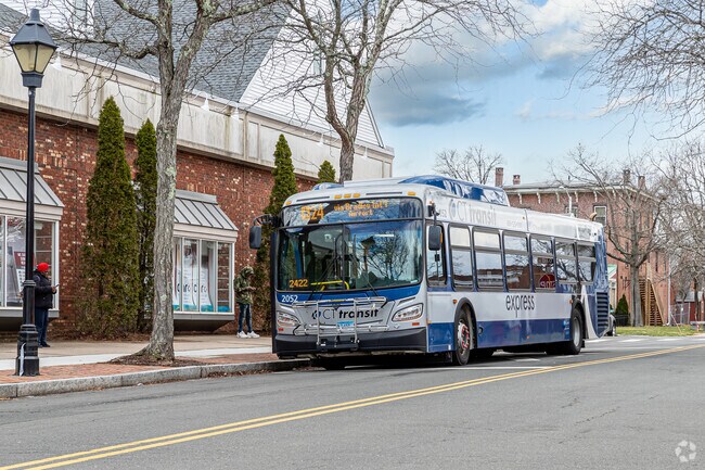 Bus service connects Windsor with Hartford.