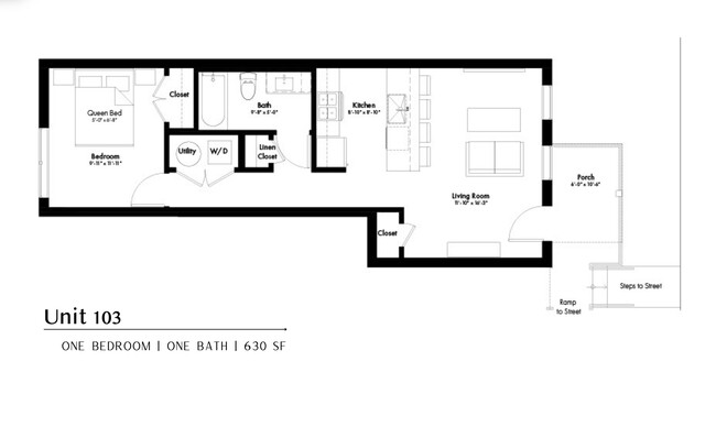 Apartment 103 Floor Plan - The Clermont