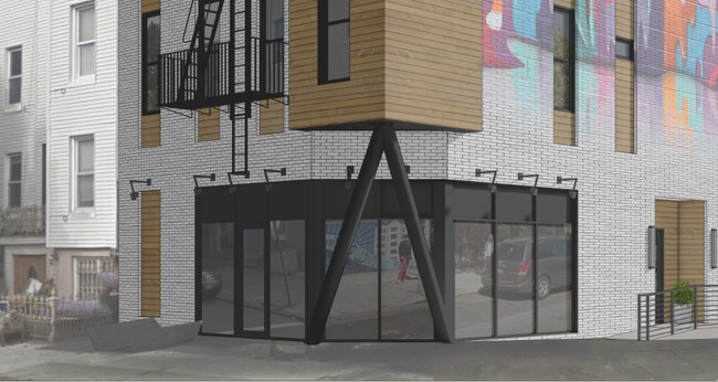 Fachada de tienda de cristal moderna - 628 Knickerbocker Ave