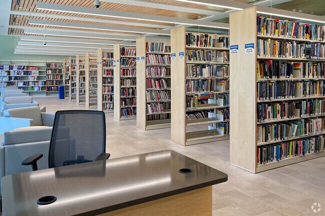 The stacks at the Half Hollow Hills Community Library in Dix Hills, NY is well organized.