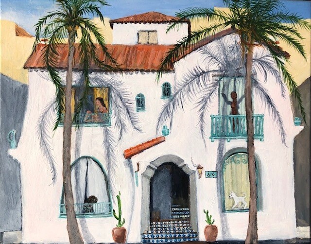 Artist painting of exterior - 616 Magnolia Ave