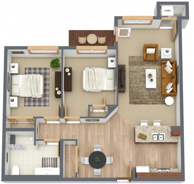Plano de planta - Stone Meadow Apartments