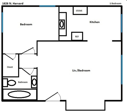 Floorplan - Harvard Apartments