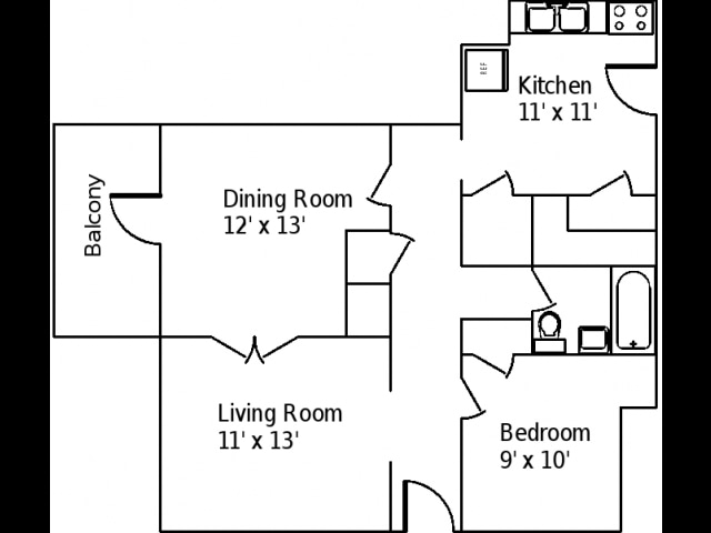 1BR/1BA - Greenleaf Court