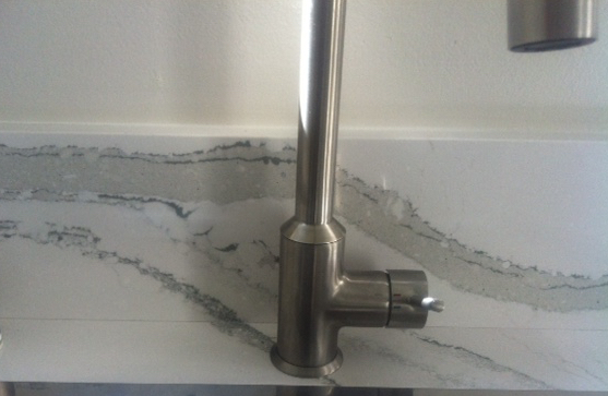 Cambria Backsplash and faucet - 1885 Echo Park Ave