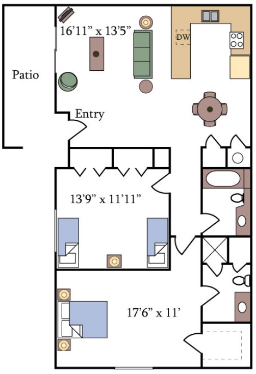 2HAB/2BA - Fountain Circle Townhomes