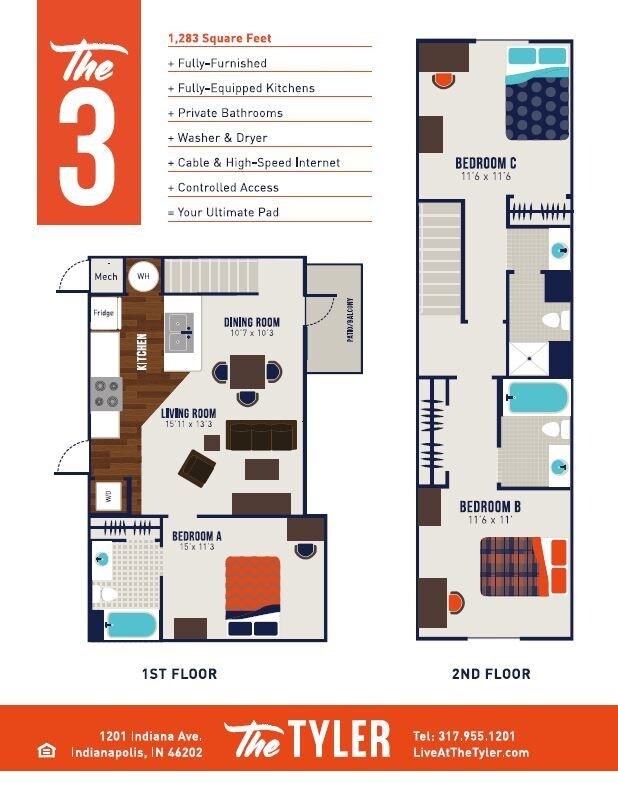 The Tyler Apartments Indianapolis In Floorplan The Tyler