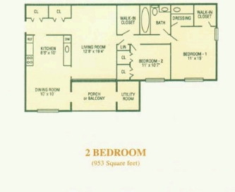 2BR/1BA - Sussex Square Apartments