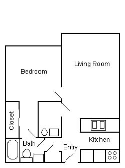 1BR/1BA - Sagecrest Apartments